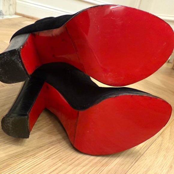 CHRISTIAN LOUBOUTIN Black Suede Alta Stretch Thigh High Boots Size 36.5 - Picture 4 of 6